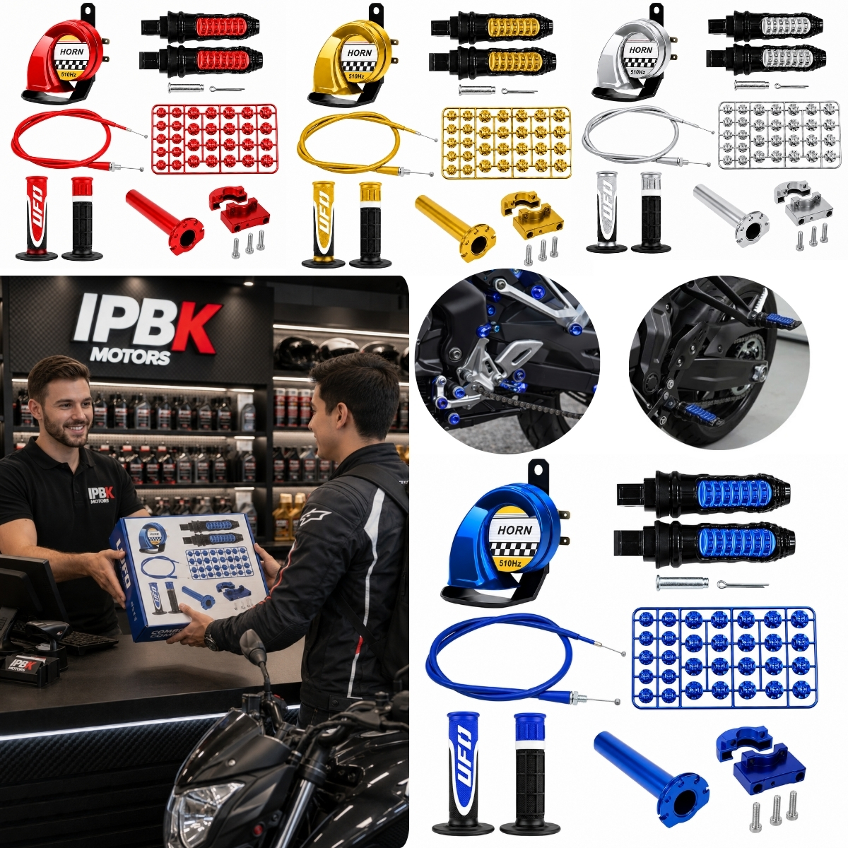 Kit 8 productos combo lujo moto