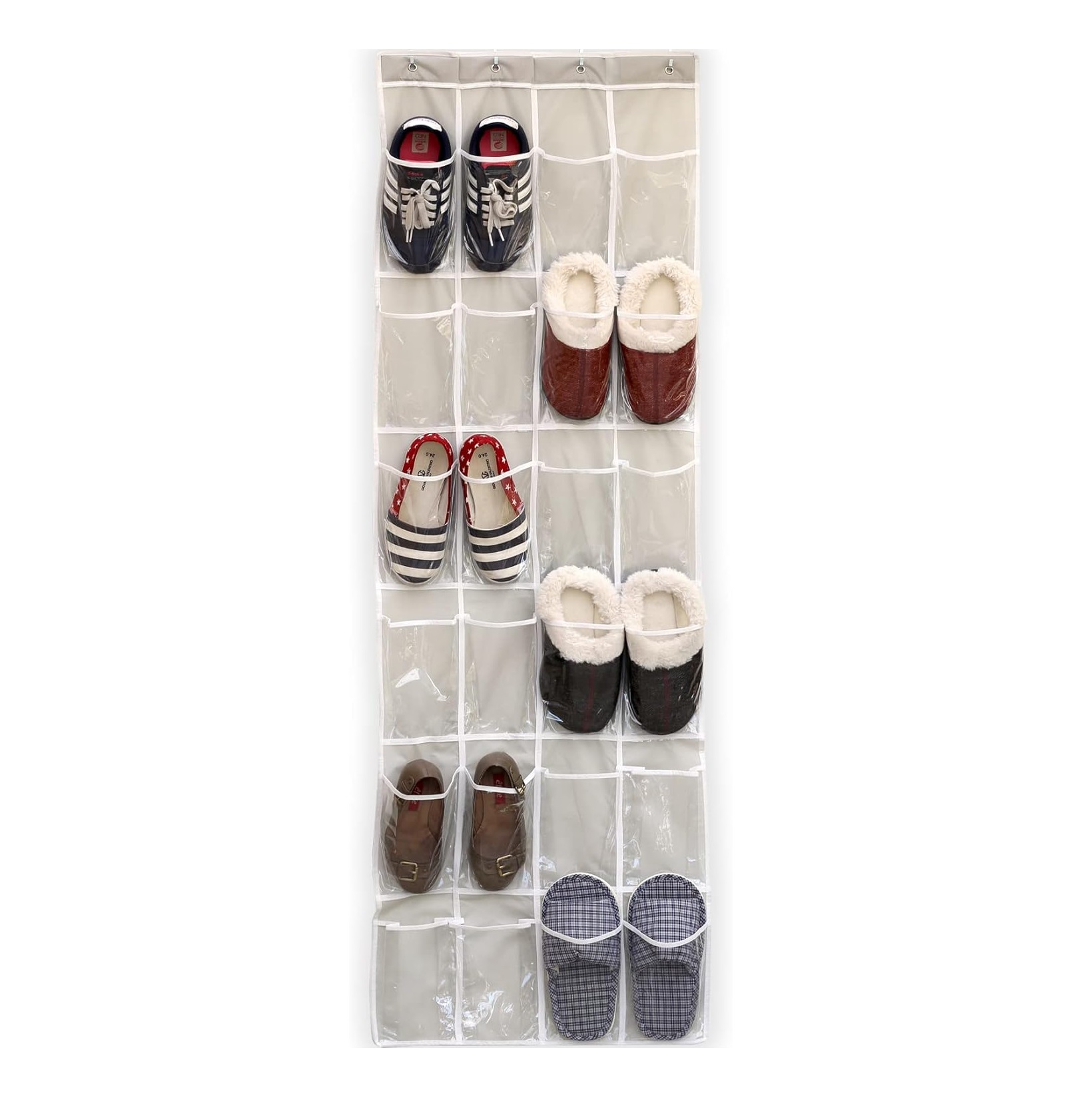Organizador De Zapatos Colgante 24 Bolsillos - Transparente,