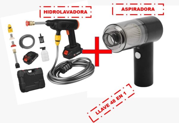 HIDROLAVADORA + ASPIRADORA + LLAVE 48EN1