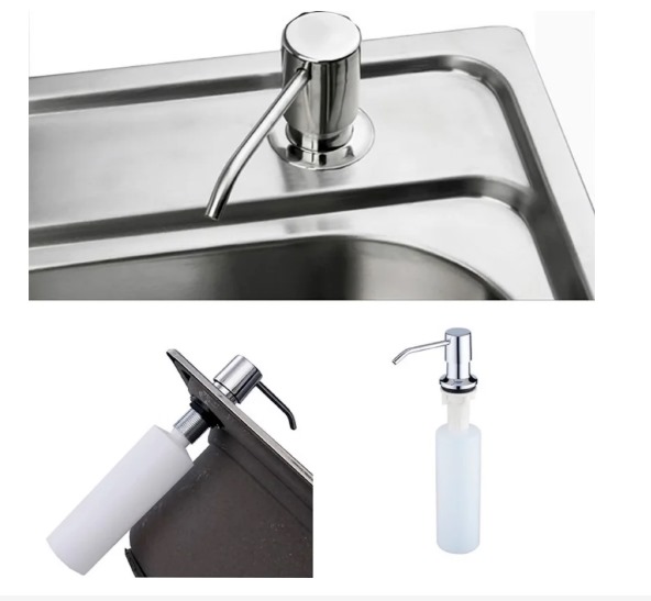 Dispensador Jabón Cocina Aluminio Inoxidable