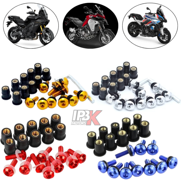 Tornillos lujo fijacion moto carenado 10 und repuesto