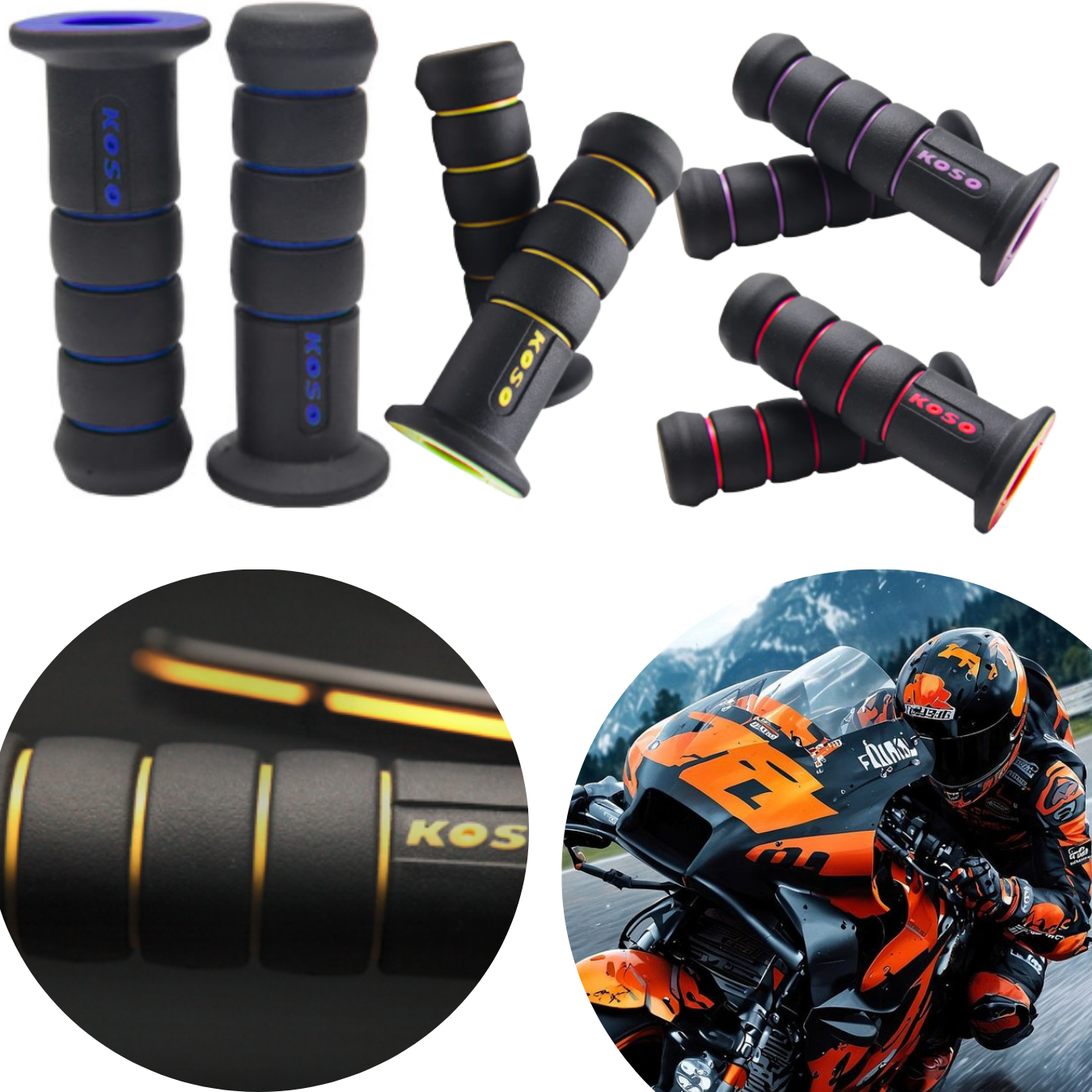 Mangos manillares grips koso racing moto lujos accesorios