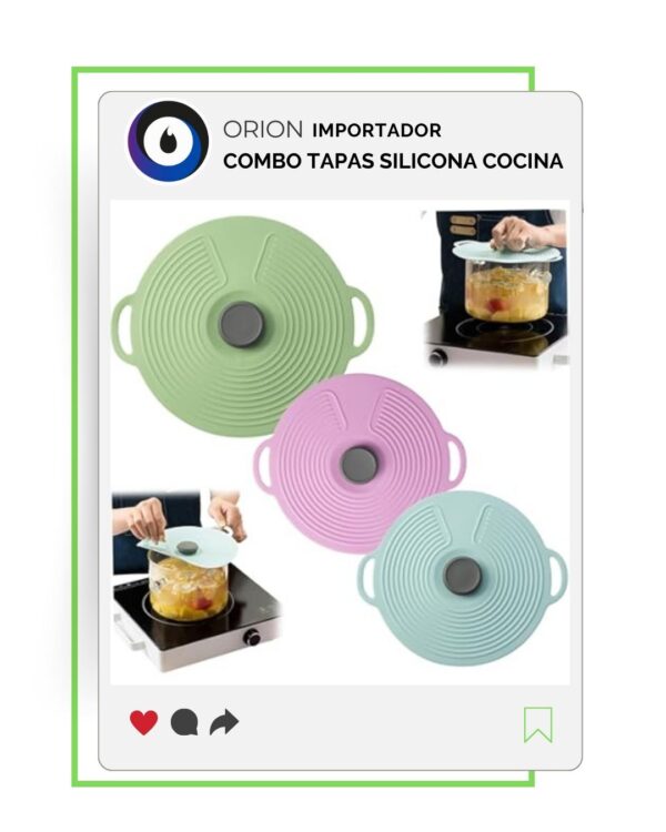 COMBO 3 TAPAS SILICONA COCINA