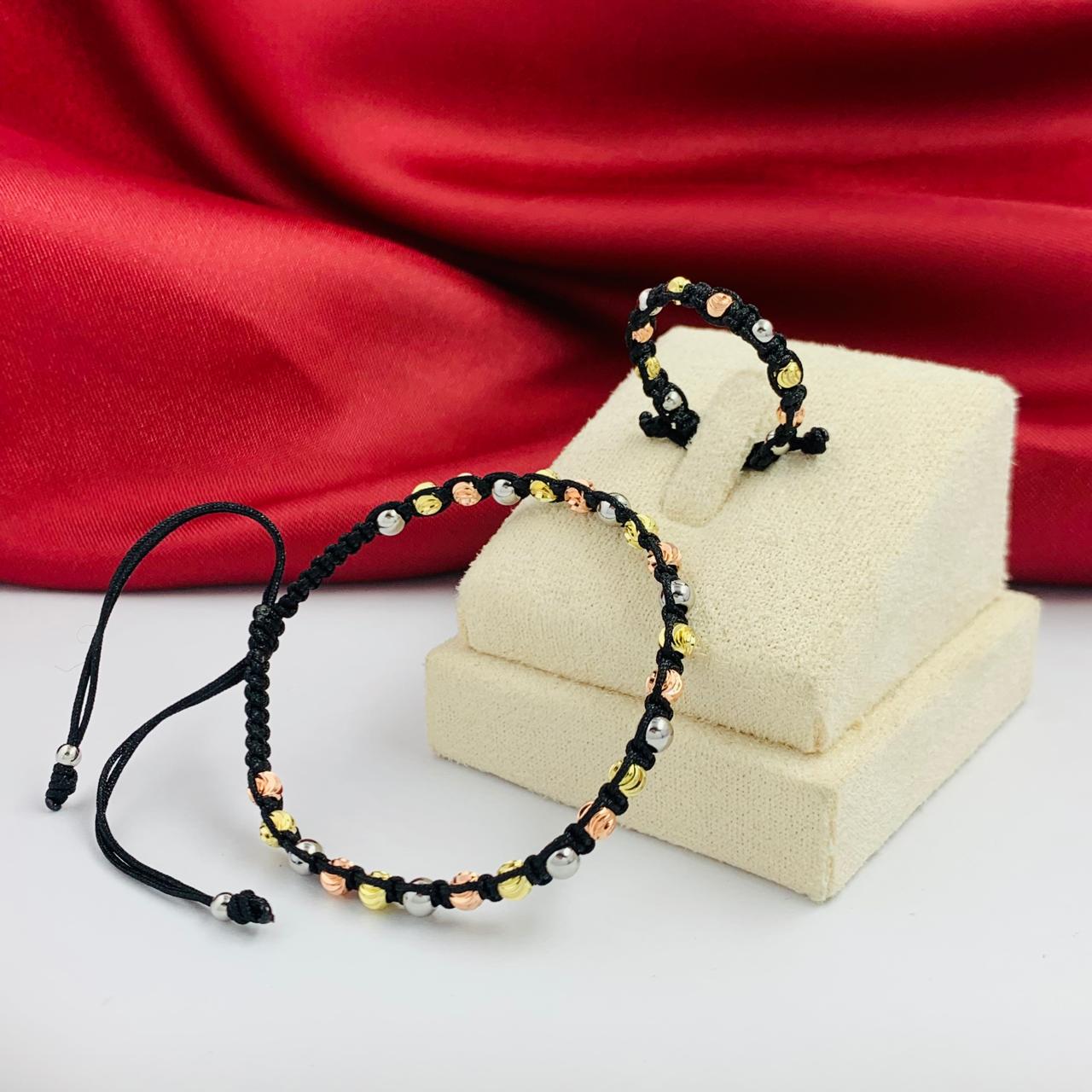 DUO PULSERA Y ANILLO TEJIDO LM