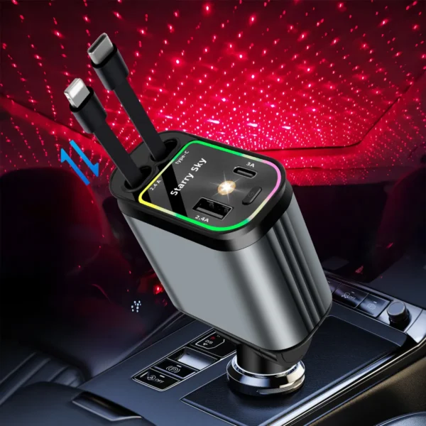 CARGADOR CELU 4 EN 1 CARRO LUCES TECHO
